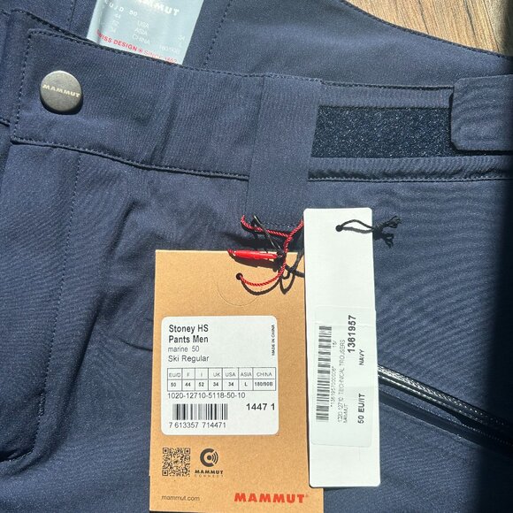NWT Mammut Stoney HS pants, Navy/ Dark blue, size 34/reg - Picture 6 of 8